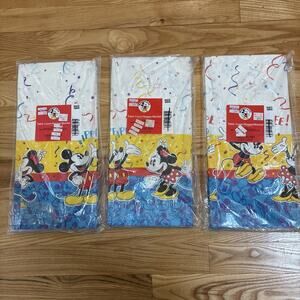 Set Of 3 Vintage Disney Mickey Mouse Minnie Mouse Paper Party Tablecloths 54x89